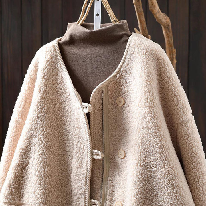 Chaqueta térmica de manga larga para mujer con bolsillos, cierre de cremallera, botones y estampado de Buddha Stones. - image 1