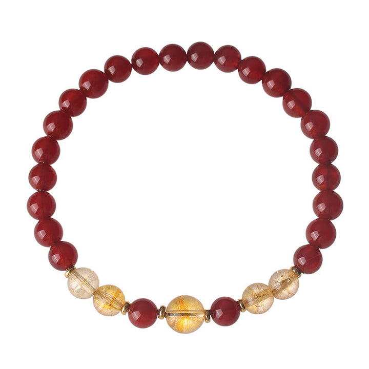 Pulsera de placer y confianza con Buddha Stones, ágata roja y citrino - image 3