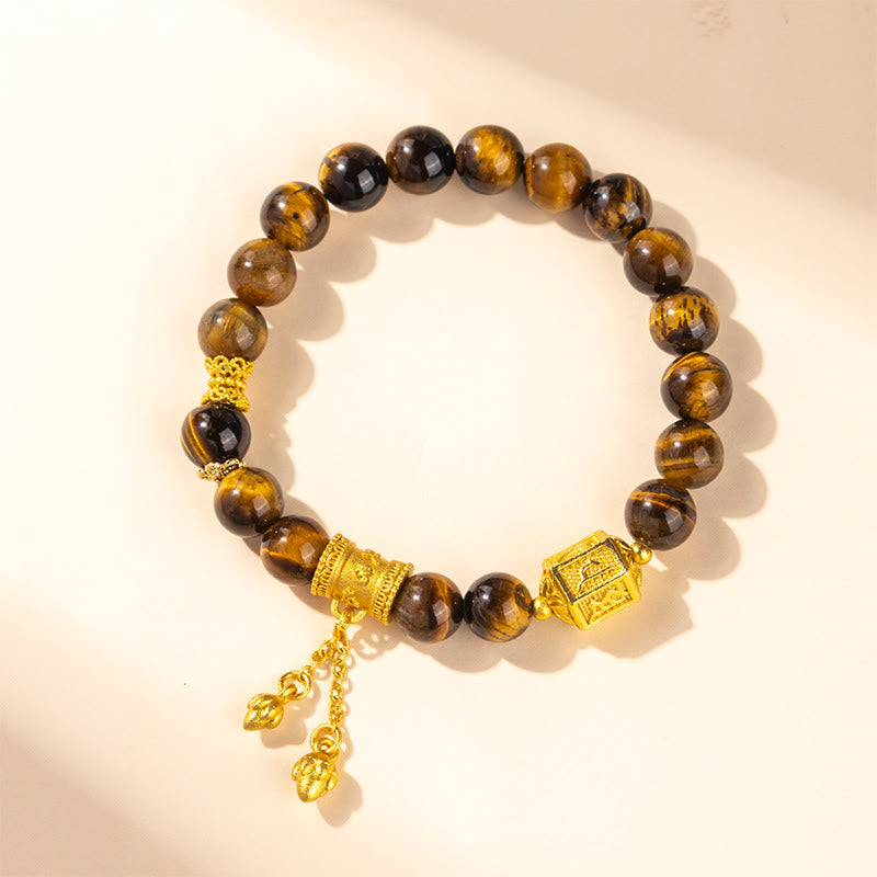 Pulsera de equilibrio de aleación con Buddha Stones y ojo de tigre variado - Ojo de tigre amarillo (circunferencia de la muñeca: 16-18 cm) - image 9