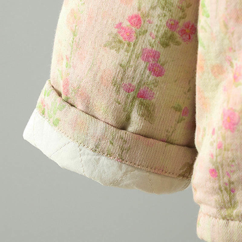 Chaqueta térmica de manga larga para mujer, de algodón, con bolsillos, estampado de encaje y Buddha Stones. - image 10