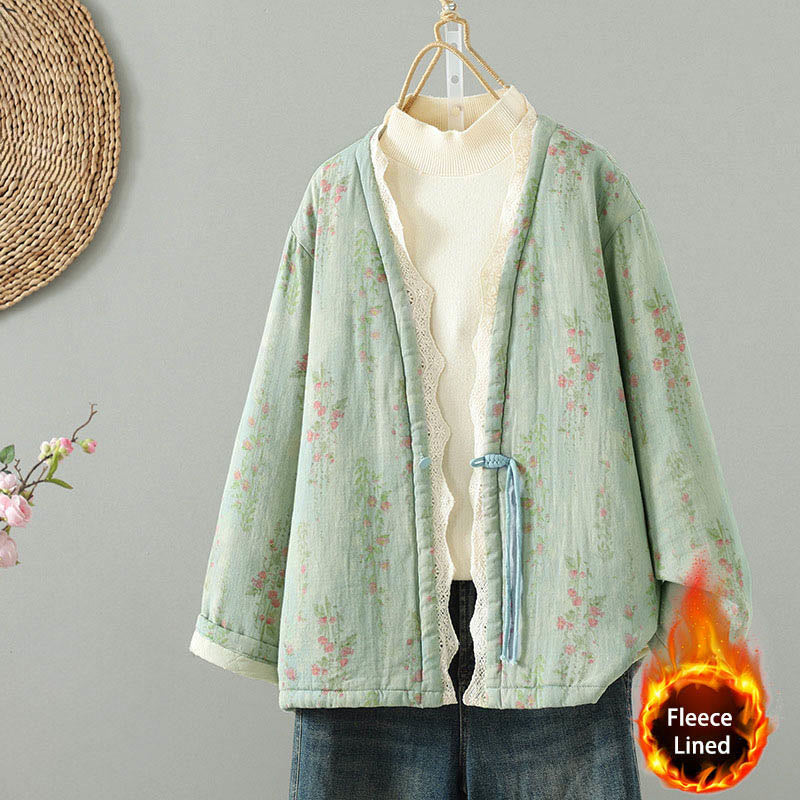 Chaqueta térmica de manga larga para mujer, de algodón, con bolsillos, estampado de encaje y Buddha Stones. - Aguamarina medio - US14，UK/AU18，EU46 (2XL) - image 15