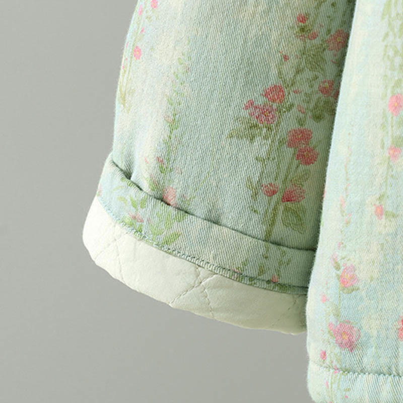 Chaqueta térmica de manga larga para mujer, de algodón, con bolsillos, estampado de encaje y Buddha Stones. - image 20