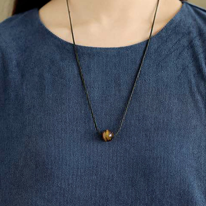 Vestido midi liso azul oscuro de pana con mangas largas y bolsillos, estampado de Buddha Stones. - image 8