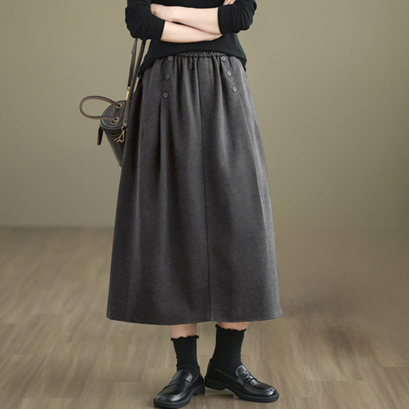 Falda de algodón de color liso para mujer, talla 7-8, con cintura elástica y bolsillos, de Buddha Stones. - image 16