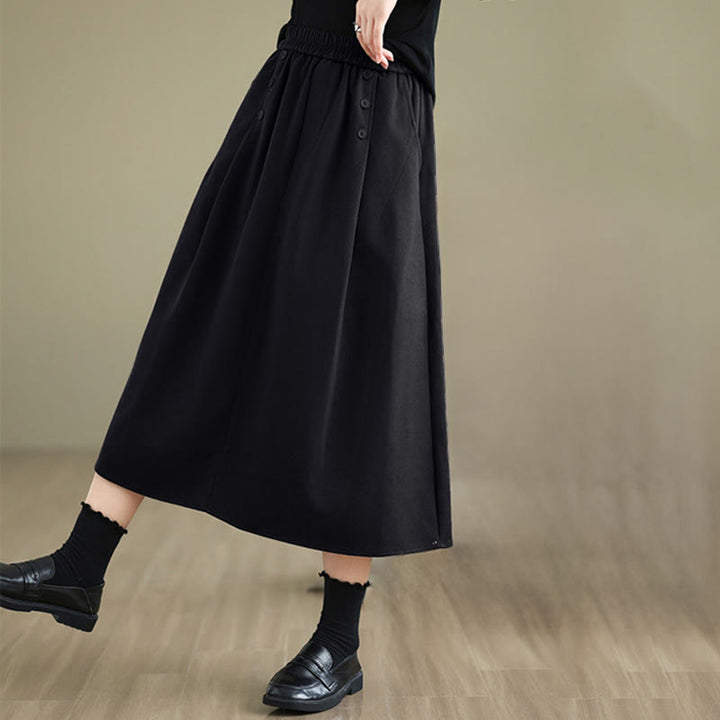 Falda de algodón de color liso para mujer, talla 7-8, con cintura elástica y bolsillos, de Buddha Stones. - image 13