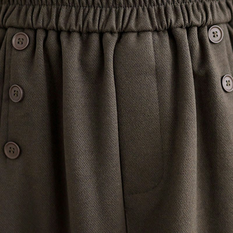 Falda de algodón de color liso para mujer, talla 7-8, con cintura elástica y bolsillos, de Buddha Stones. - image 7