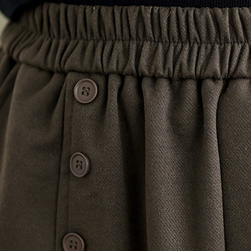 Falda de algodón de color liso para mujer, talla 7-8, con cintura elástica y bolsillos, de Buddha Stones. - image 6