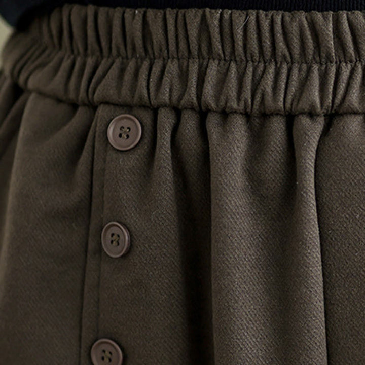 Falda de algodón de color liso para mujer, talla 7-8, con cintura elástica y bolsillos, de Buddha Stones. - image 6