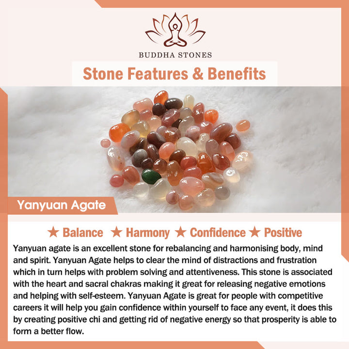 Pulsera de amor con Buddha Stones, turmalina, ágata Yanyuan y flores de durazno - image 6