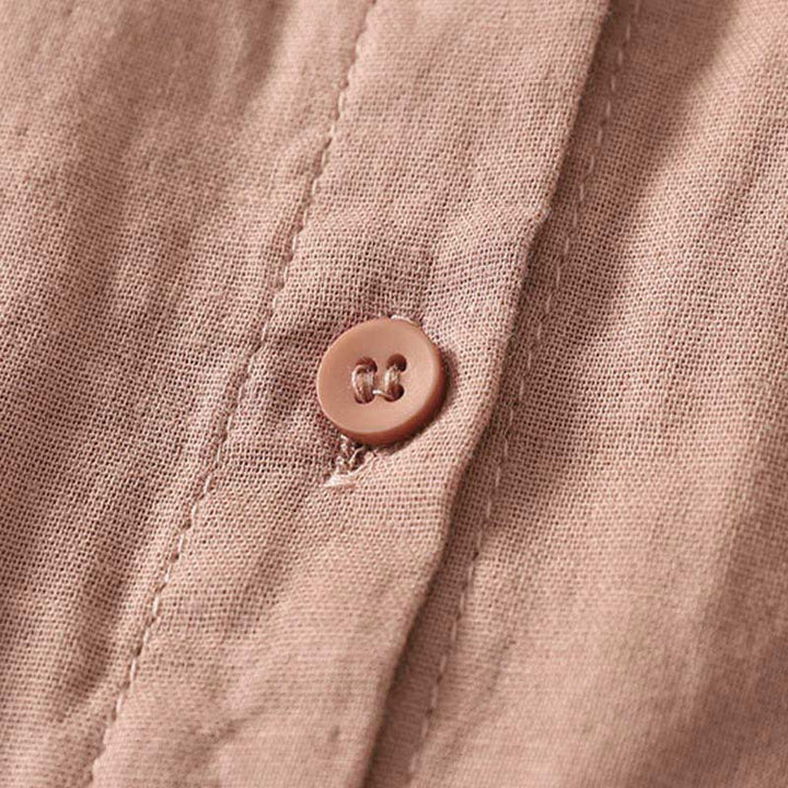 Camisa de manga larga con solapa para mujer, con bordado de Buddha Stones y estampado de flores y enredaderas. - image 11