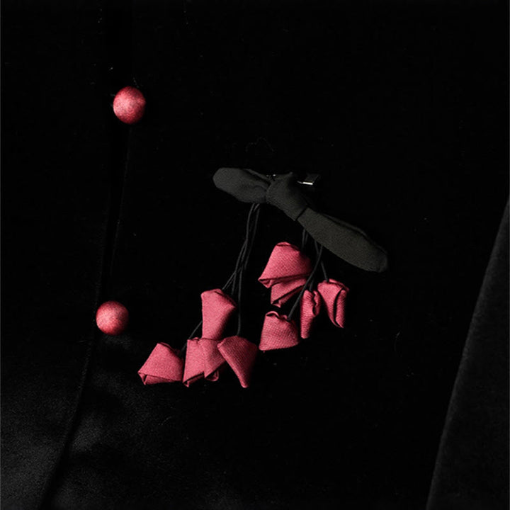 Chaqueta gruesa de manga larga para mujer con diseño de flores colgantes y Buddha Stones  - image 8