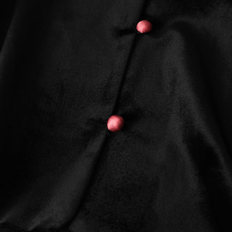 Chaqueta gruesa de manga larga para mujer con diseño de flores colgantes y Buddha Stones  - image 7