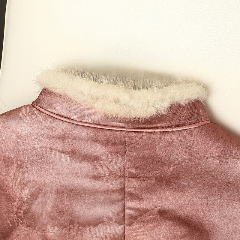 Chaqueta de manga larga y corte grueso para mujer con estampado tradicional chino de Buddha Stones.  - image 20