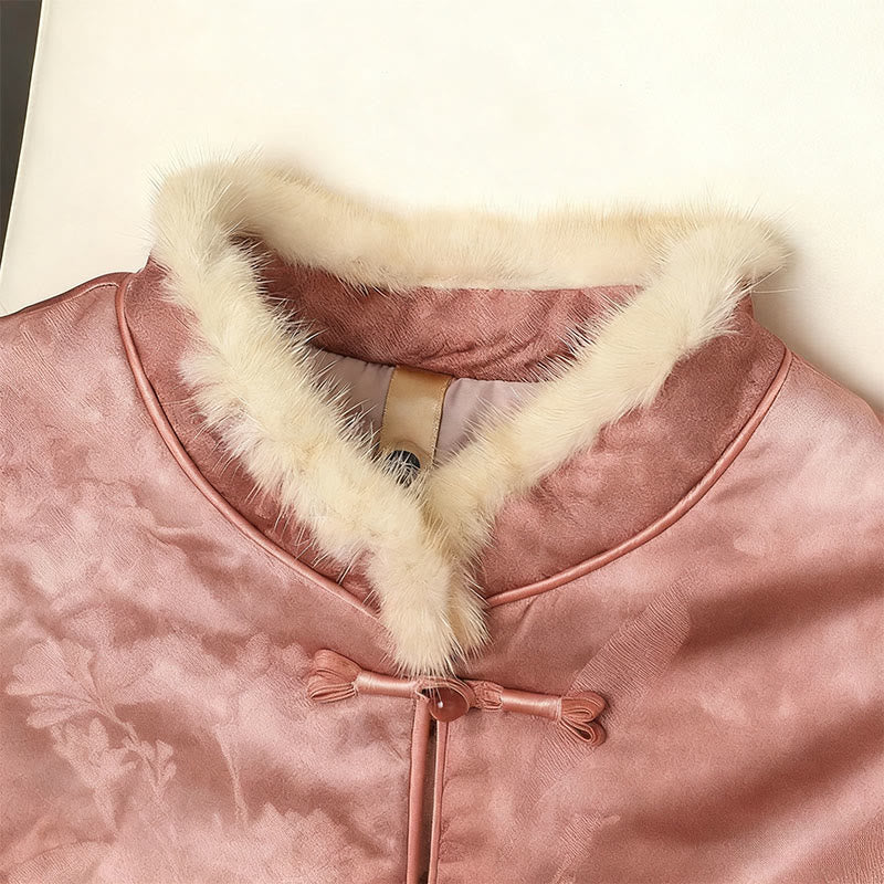 Chaqueta de manga larga y corte grueso para mujer con estampado tradicional chino de Buddha Stones.  - image 19