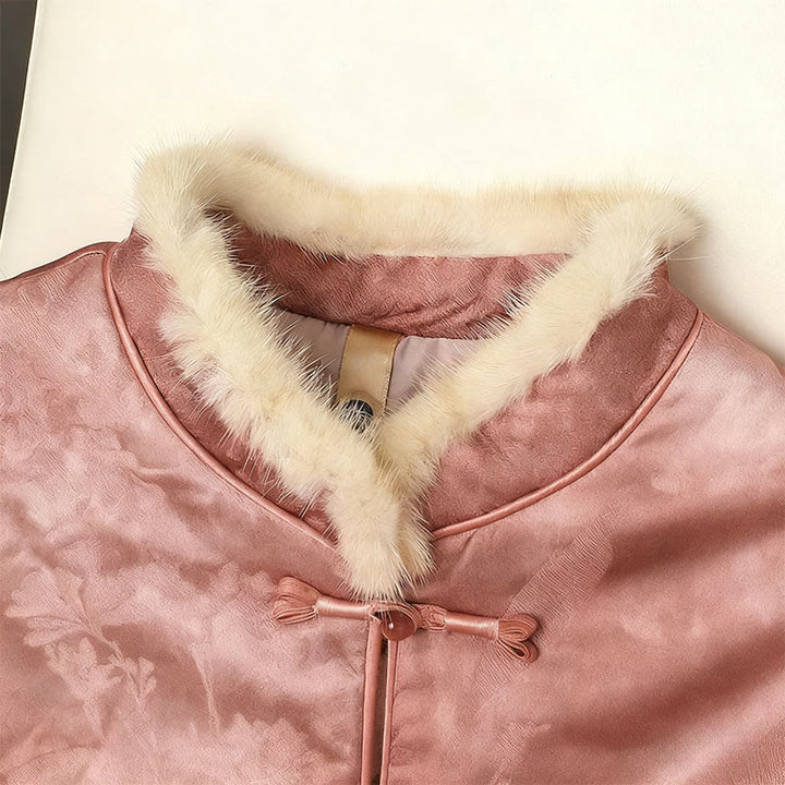 Chaqueta de manga larga y corte grueso para mujer con estampado tradicional chino de Buddha Stones.  - image 19