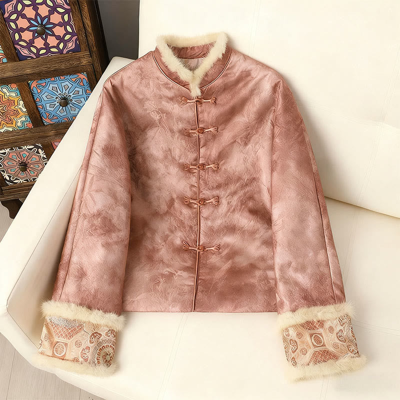 Chaqueta de manga larga y corte grueso para mujer con estampado tradicional chino de Buddha Stones.  - Rosa - US12, UK/AU16, EU44 (3XL) - image 17