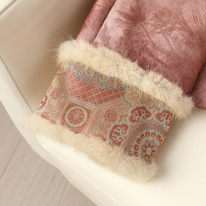 Chaqueta de manga larga y corte grueso para mujer con estampado tradicional chino de Buddha Stones.  - image 22