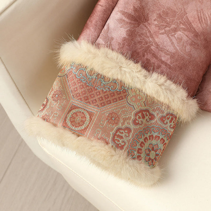 Chaqueta de manga larga y corte grueso para mujer con estampado tradicional chino de Buddha Stones.  - image 22