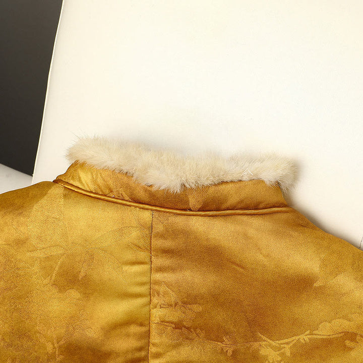 Chaqueta de manga larga y corte grueso para mujer con estampado tradicional chino de Buddha Stones.  - image 3
