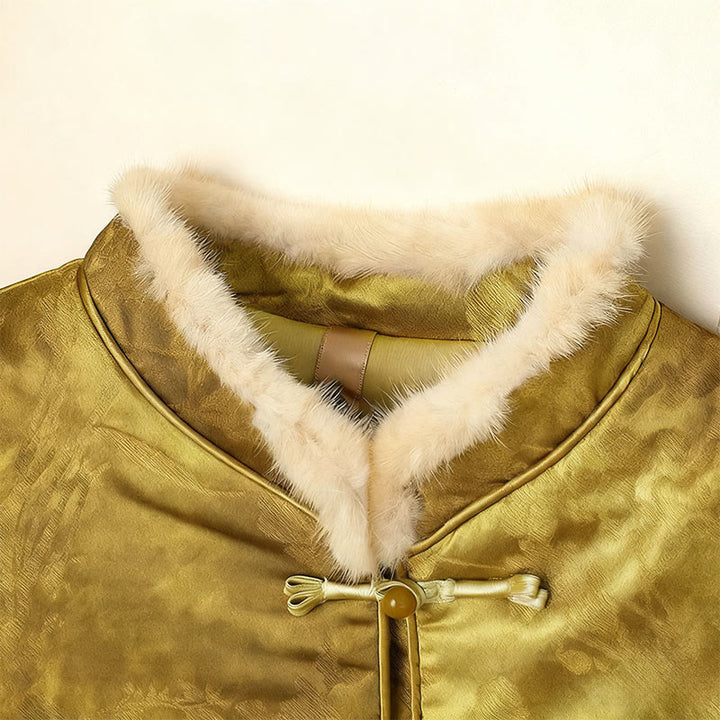 Chaqueta de manga larga y corte grueso para mujer con estampado tradicional chino de Buddha Stones.  - image 11