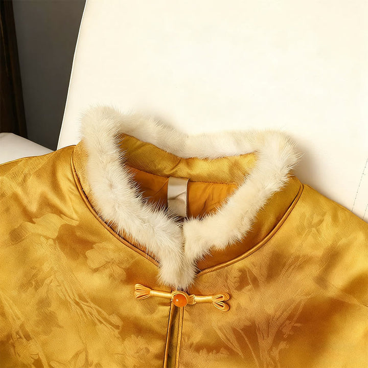 Chaqueta de manga larga y corte grueso para mujer con estampado tradicional chino de Buddha Stones.  - image 2