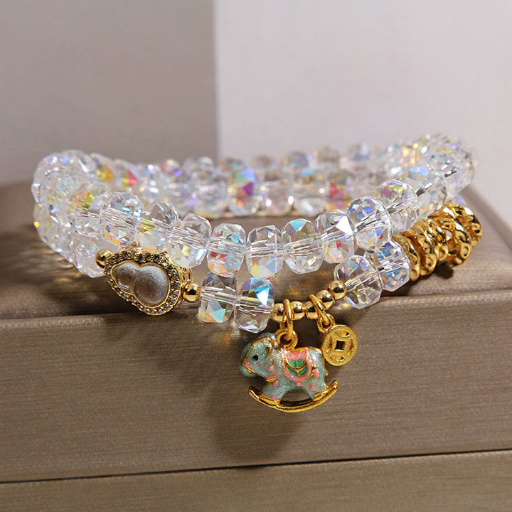 Pulsera de doble vuelta con Buddha Stones, símbolo del zodiaco chino del año del caballo, cristal, cobre y moneda. - image 15