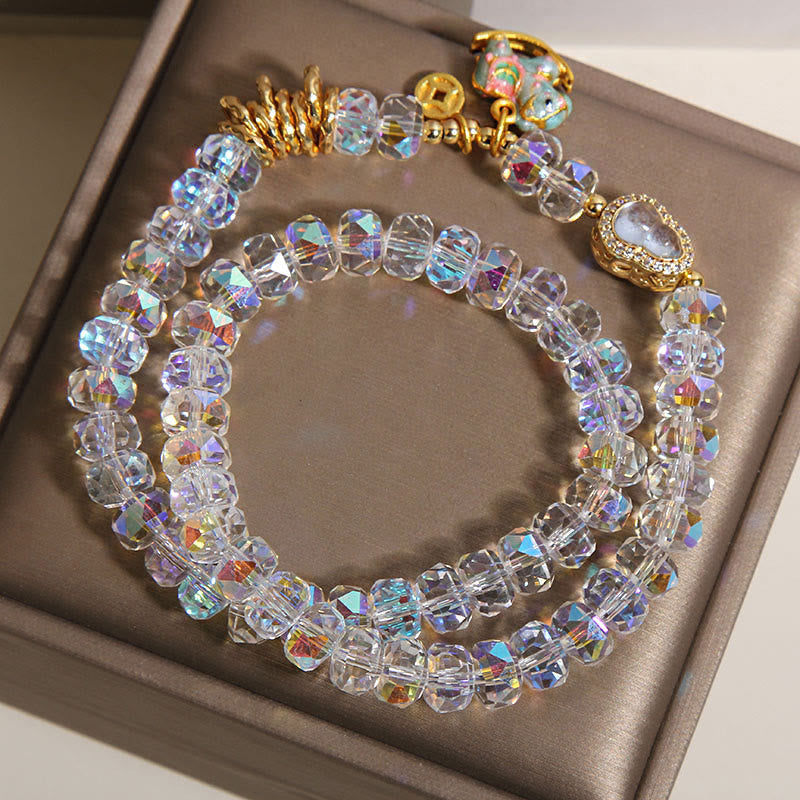 Pulsera de doble vuelta con Buddha Stones, símbolo del zodiaco chino del año del caballo, cristal, cobre y moneda. - image 10