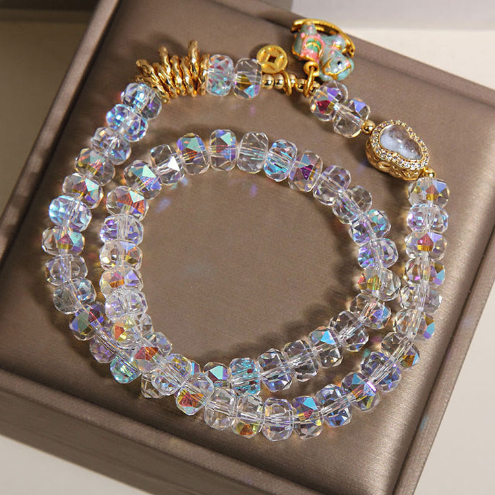 Pulsera de doble vuelta con Buddha Stones, símbolo del zodiaco chino del año del caballo, cristal, cobre y moneda. - image 10