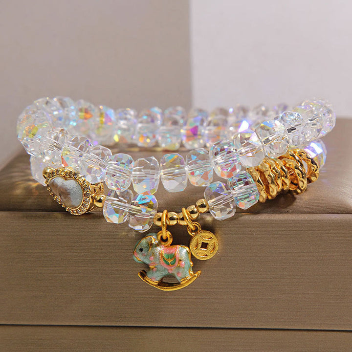 Pulsera de doble vuelta con Buddha Stones, símbolo del zodiaco chino del año del caballo, cristal, cobre y moneda. - image 14