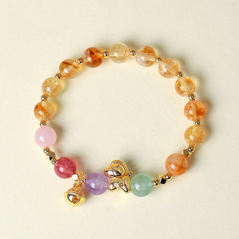 Pulsera protectora con Buddha Stones del Año del Caballo: citrino, amatista y varios cristales. - image 6