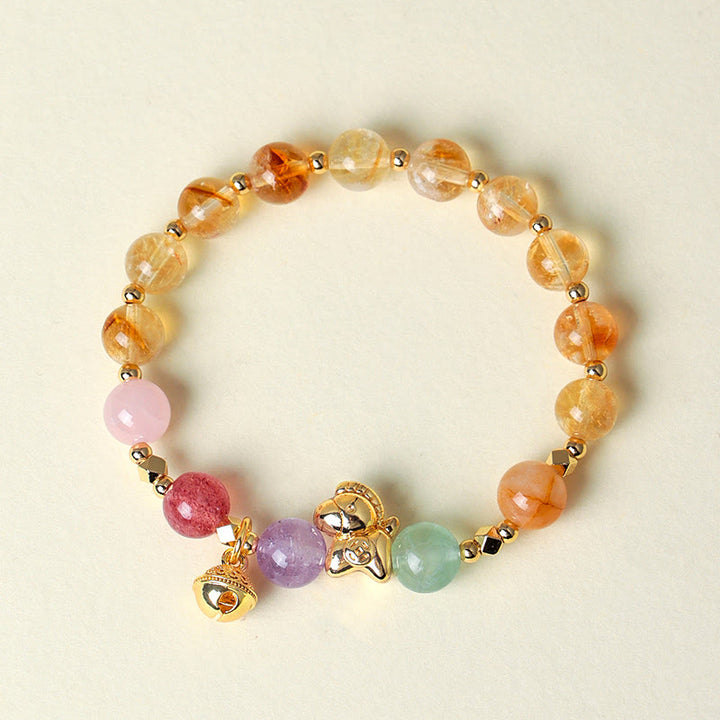Pulsera protectora con Buddha Stones del Año del Caballo: citrino, amatista y varios cristales. - image 6