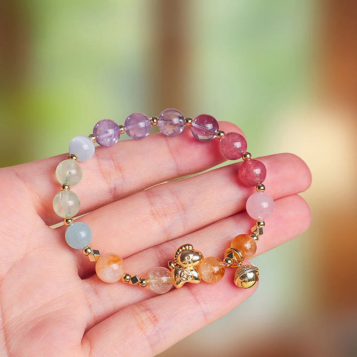 Pulsera protectora con Buddha Stones del Año del Caballo: citrino, amatista y varios cristales. - image 3