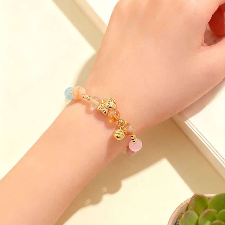 Pulsera protectora con Buddha Stones del Año del Caballo: citrino, amatista y varios cristales. - image 8