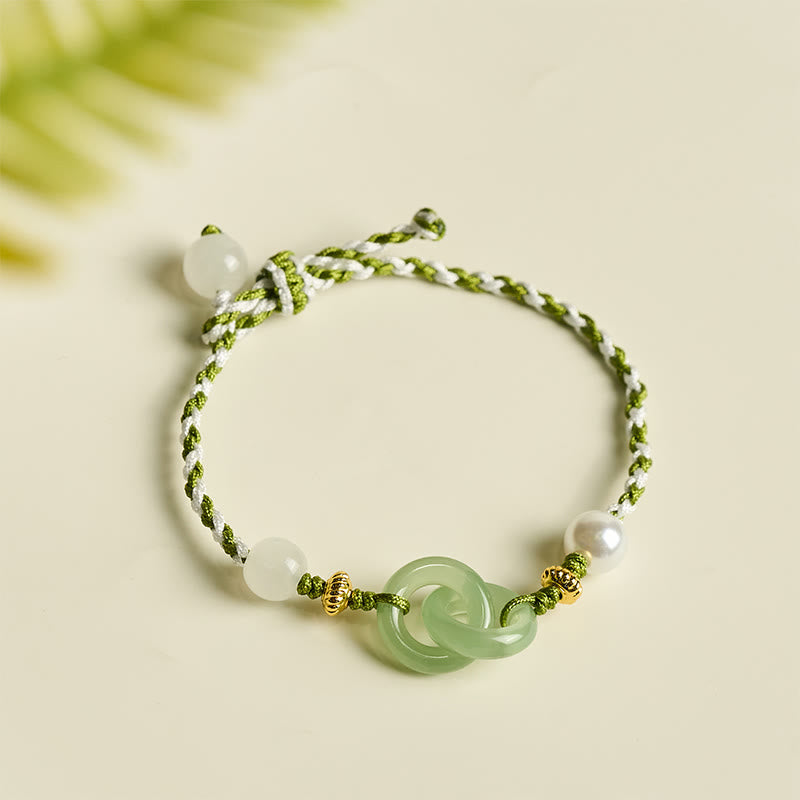 Pulsera de la paz con hebilla de cuerda trenzada y Buddha Stones, símbolo de amor y calma - image 1