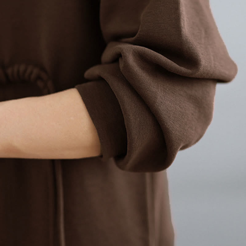 Sudadera de manga larga para mujer, cuello redondo, diseño liso con botones de rana y Buddha Stones. - image 13