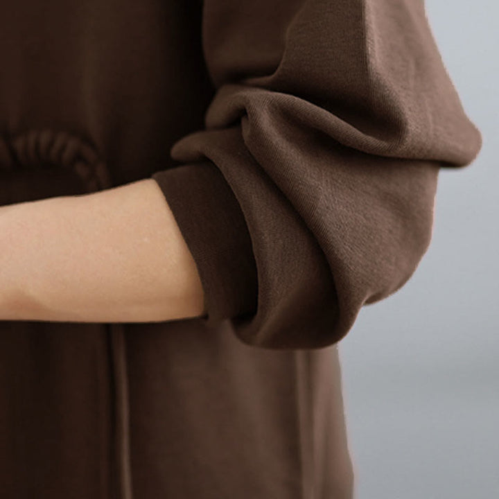 Sudadera de manga larga para mujer, cuello redondo, diseño liso con botones de rana y Buddha Stones. - image 13