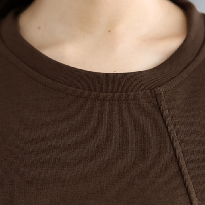 Sudadera de manga larga para mujer, cuello redondo, diseño liso con botones de rana y Buddha Stones. - image 12