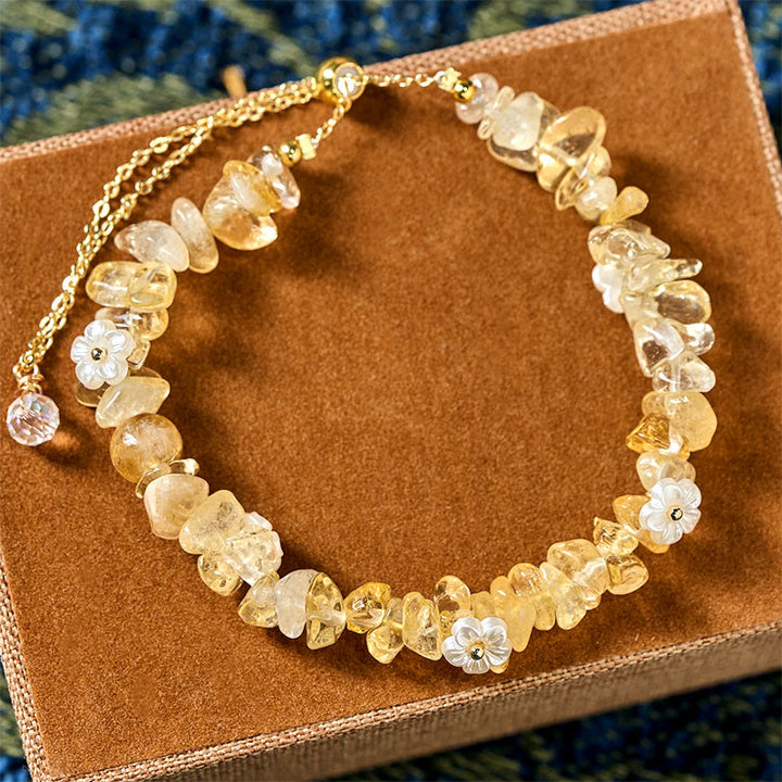 Pulsera de equilibrio con diseño irregular de flor de cristal de Buddha Stones, amatista y cristal blanco. - image 28