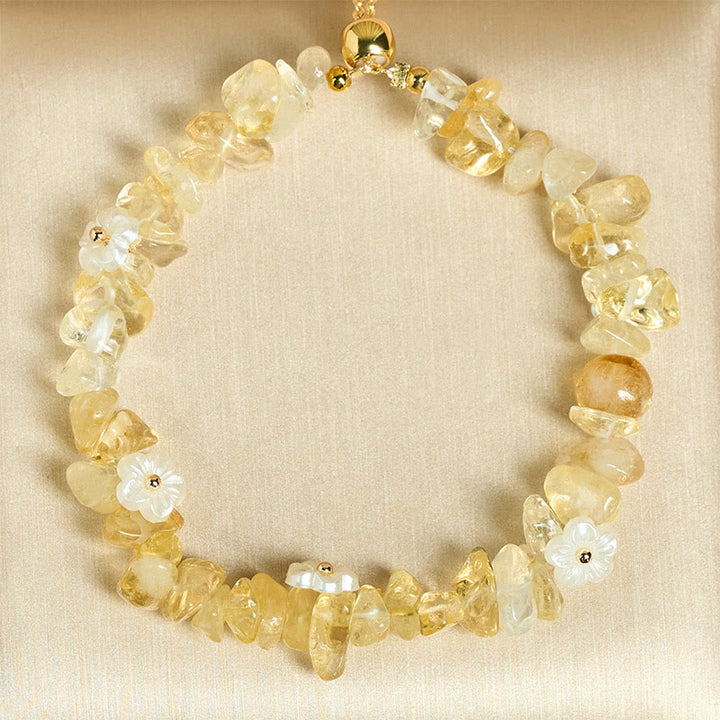 Pulsera de equilibrio con diseño irregular de flor de cristal de Buddha Stones, amatista y cristal blanco. - image 27
