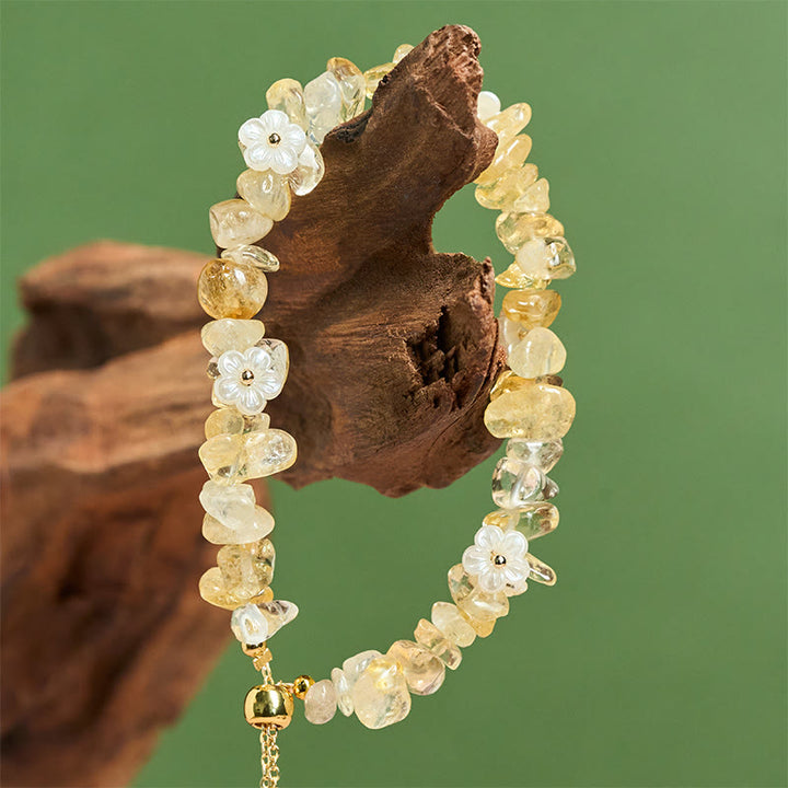 Pulsera de equilibrio con diseño irregular de flor de cristal de Buddha Stones, amatista y cristal blanco. - image 28