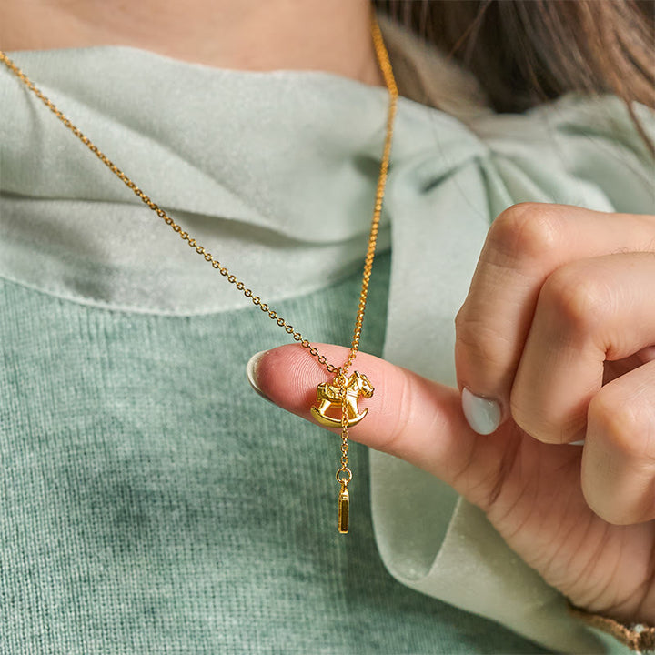 Collar con colgante de cobre chapado en oro de 24k con Buddha Stones, Año del Caballo, símbolo de paz - image 5