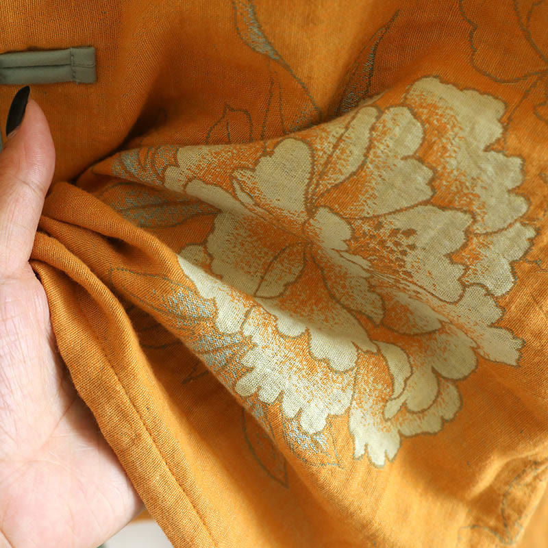 Conjunto de camisa tipo cárdigan y pantalón de manga larga con estampado de botones de rana y bolsillos, de algodón , con Buddha Stones (2 piezas).  - image 8