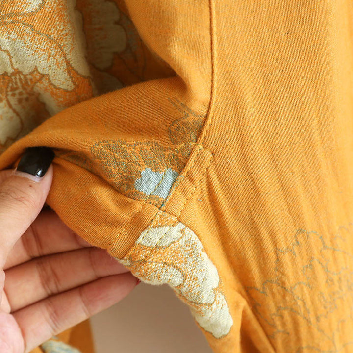 Conjunto de camisa tipo cárdigan y pantalón de manga larga con estampado de botones de rana y bolsillos, de algodón , con Buddha Stones (2 piezas).  - image 10