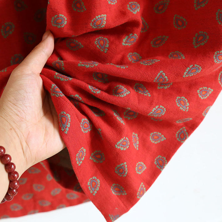 Conjunto de camisa y pantalón de manga larga con botones de rana, estampado floral colorido y bolsillos, de algodón puro, con estampado de Buddha Stones (2 piezas).  - image 18