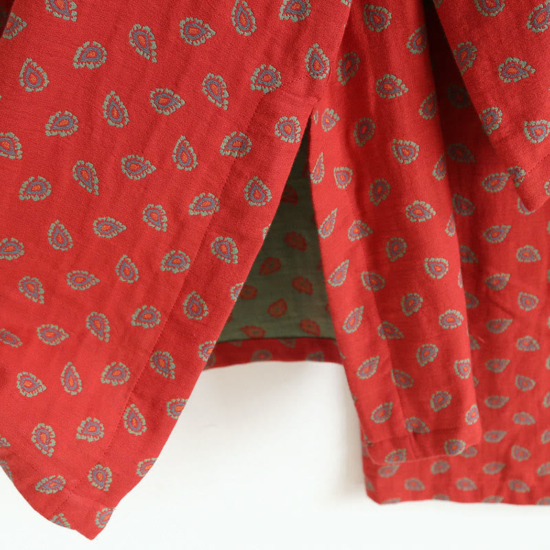 Conjunto de camisa y pantalón de manga larga con botones de rana, estampado floral colorido y bolsillos, de algodón puro, con estampado de Buddha Stones (2 piezas).  - image 16