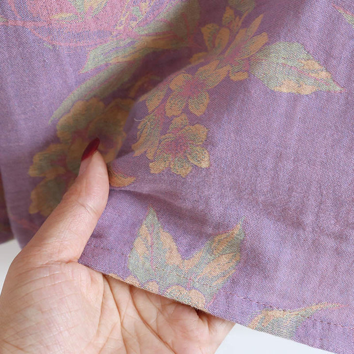 Conjunto de camisa y pantalón de algodón de 2 piezas con estampado floral, cuello redondo y botones, manga larga y bolsillos , Buddha Stones.  - image 22