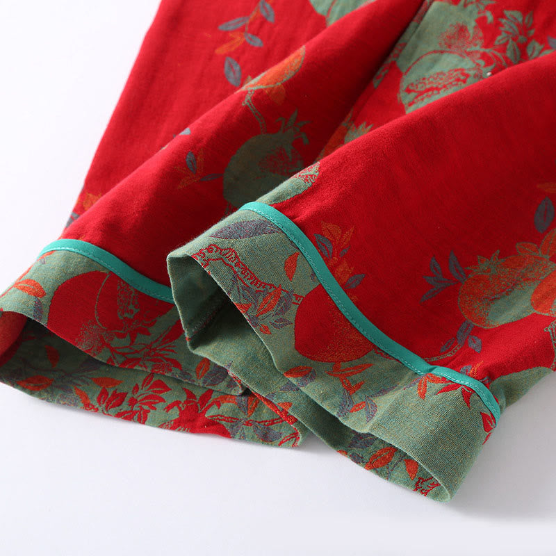 Conjunto de camisa y pantalón de manga larga con botones de rana y bolsillos, estilo patchwork, de algodón puro, con estampado de Buddha Stones (2 piezas).  - image 14