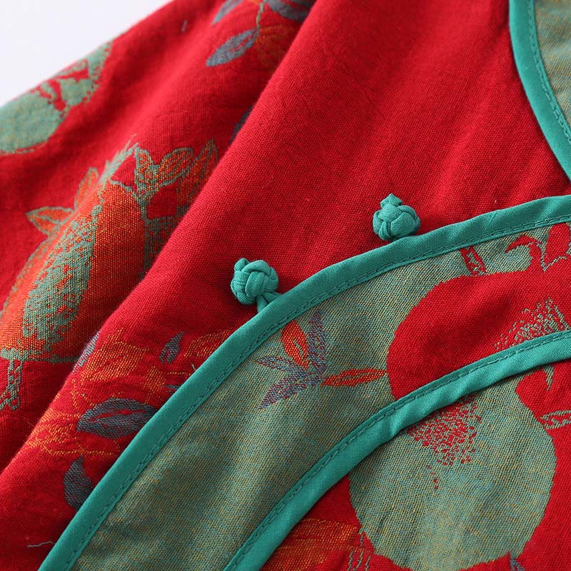 Conjunto de camisa y pantalón de manga larga con botones de rana y bolsillos, estilo patchwork, de algodón puro, con estampado de Buddha Stones (2 piezas).  - image 6