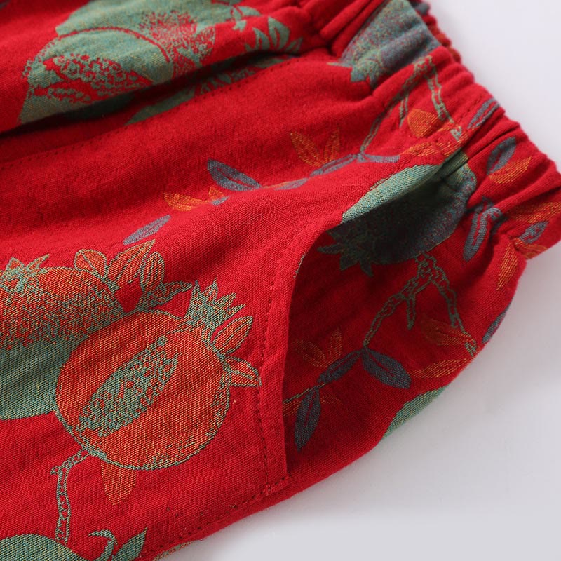 Conjunto de camisa y pantalón de manga larga con botones de rana y bolsillos, estilo patchwork, de algodón puro, con estampado de Buddha Stones (2 piezas).  - image 11