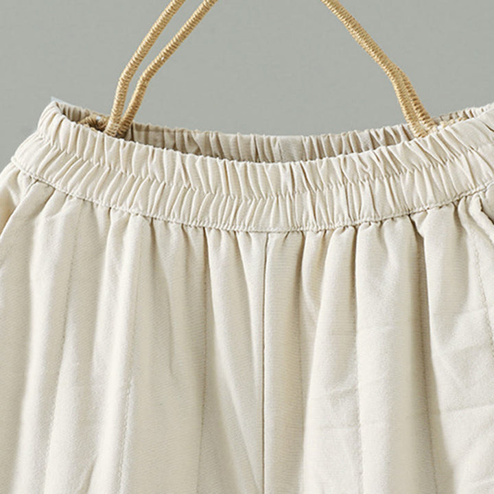 Pantalones térmicos de algodón para mujer con bordado étnico floral de Buddha Stones y bolsillos - image 3